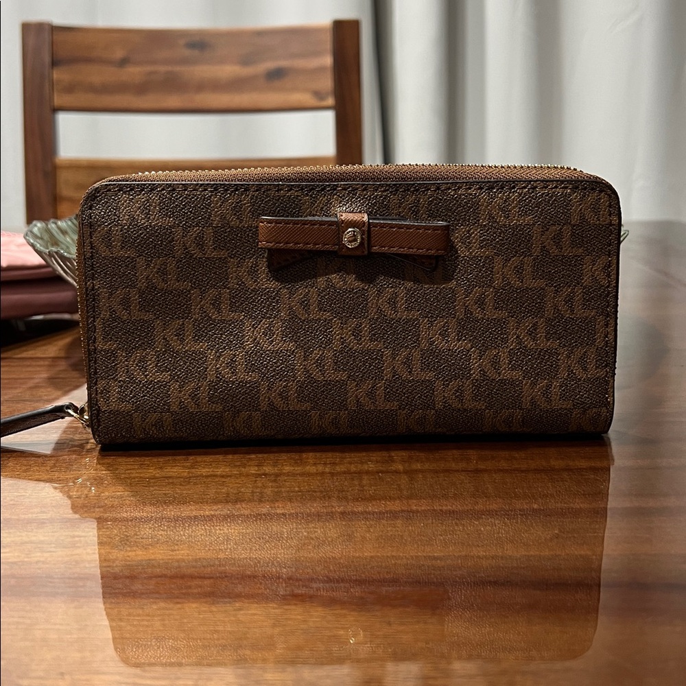 Karl Lagerfeld Monogram Brown Wallet NWOT